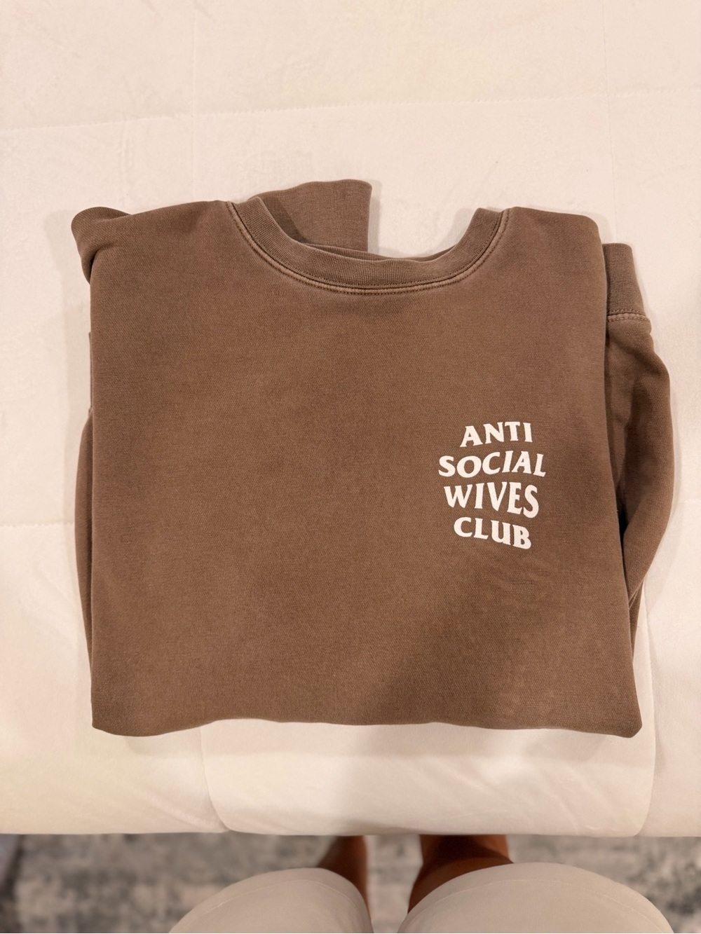 Anti Social Wives Club Brown Crewneck Sweatshirt